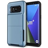 【VRS】 Galaxy S8 対応 ケース カード 収納 耐衝撃 Damda Folder 米軍 MIL 規格 背面 カードケース 5枚 衝撃 吸収 ハイブリッド カバー [ ギャラクシーS8 専用 ] ブルーコーラル
