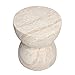 Empire Art Direct Double Hourglass Travertine Stone Finish Italian Design MgO Side Accent Table, Living Room, Bedroom & Office, 15.7x15.7 x18.5