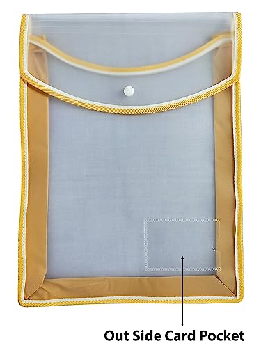 Image of A4, B4, Fullscape, Legal Size Paper Document Cretificate Holder Snap Button File Folder Heavy Duty Matt Finish Waterproof Transparent File Pouch (Pack of 20, Assorted Colour)