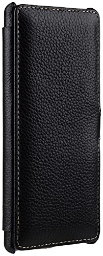 STILGUT Book Case Compatible with Sony Xperia 5 II Leather Case with Clip Closure Leather Case Flip Cover Phone Case - Black - Image 4