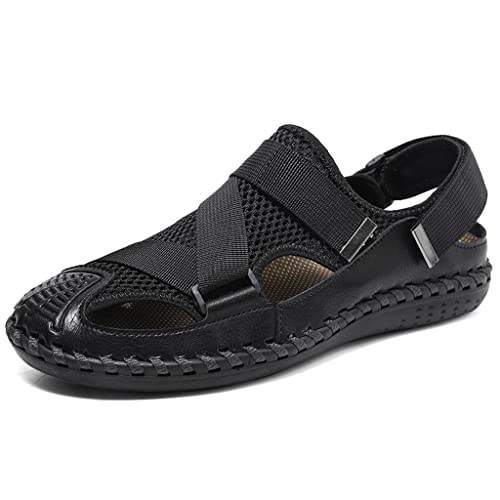 Fashion Casual Beach Men Shoes Leather Sandals Plus Size Men(D,44 Code)