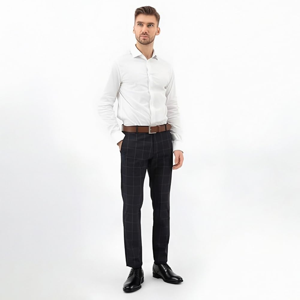 CHAMARIPA Buty windowe Oxford z prawdziwej skóry, czarne, 40 EU