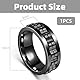 Vroxdrez Fidget Ring 8mm – Anti-Stress & Angstabbau Zappelring, Polierter Dreh-Ring, Hochwertiges Modeaccessoire, Geschenk für Männer & Frauen, 59,5mm (Schwarz)