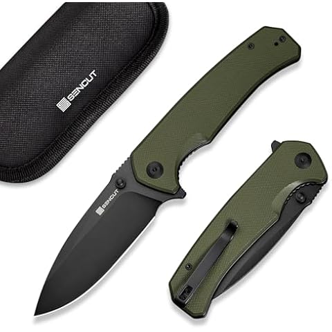 SENCUT Skarnax Pocket Knife for Men, Folding Knife with 3.79" 9Cr18MoV Blade & G10 Handle, Lightweight Everyday Carry, Camping, Hunting, Outdoor (Green) Cover
