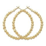PECHEW Pendientes de aro de oro de 14 quilates con forma de corazón trenzado, joyería de moda para mujer, 40mm, Oro de 14 quilates, Sin piedra preciosa