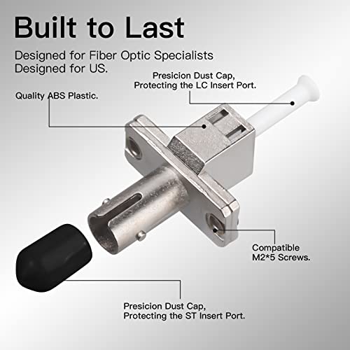 4 Pack Adaptador Óptico Híbrido Fibra ST/UPC a LC/UPC miniatura 4