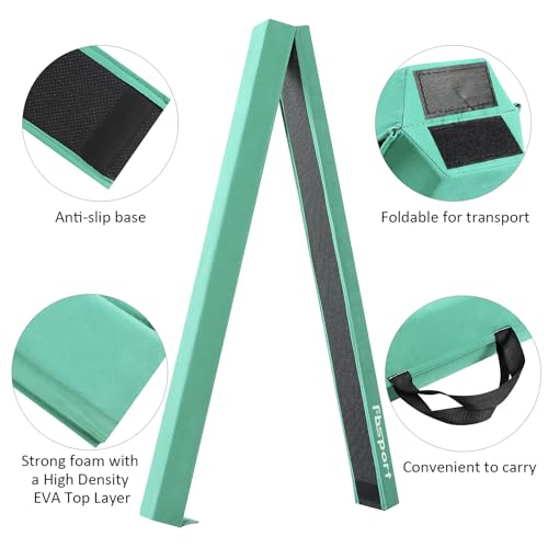 Image of FBSPORT 8ft /9ft /10ft Balance Beam: Folding Floor Gymnastics Equipment for Kids Adults,Non Slip Rubber Base, Gymnastics Beam for Training, Practice, Physical Therapy and Professional Home Training