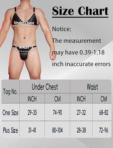 Adigau Herren Dessous Set Sissy Unterwäsche Vorne Offener BH-Oberteil mit Tanga Höschen Männer Reizwäsche Bikini Schlafanzug Schwarz L