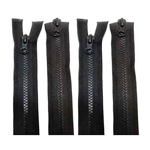Cremalleras de plástico nº 5 de doble cursor negro longitud 90 cm separables robustas 5