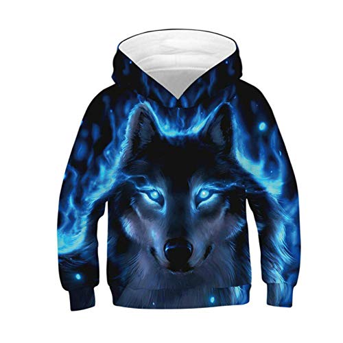 Pull à capuche imprimé loup 3D pour enfant et sweat tigre unisexe