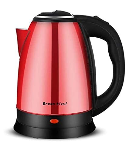 Green KIVVI RED & Black Cordless Electric Kettle Pack of 1