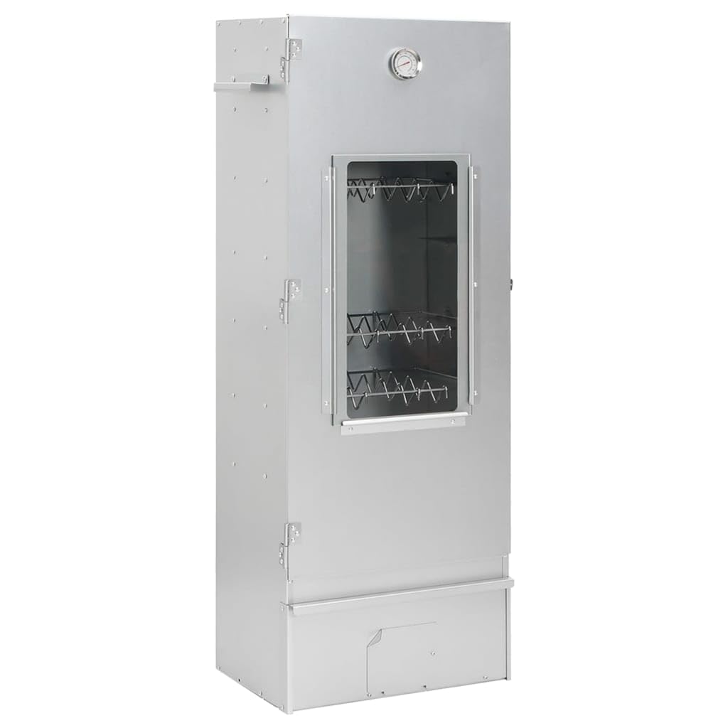 Horno para ahumar con termómetro y ventana de cristal de acero galvanizado, generador de humo frío hasta 20 horas con ganchos en forma de S