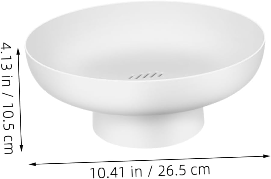 2pcs White Footed Fruit Bowl Decorative Round Kitchen Counter Appetizer Snack Serving Dish Modern Design for Fruits Desserts Displaying Home Office