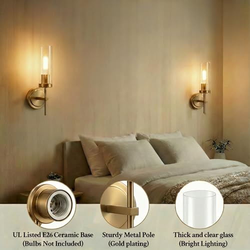Oberade Hardwired Gold Bathroom Sconces Vanity Light fixtures Wall Light by Oberade - Used condition - Image 4