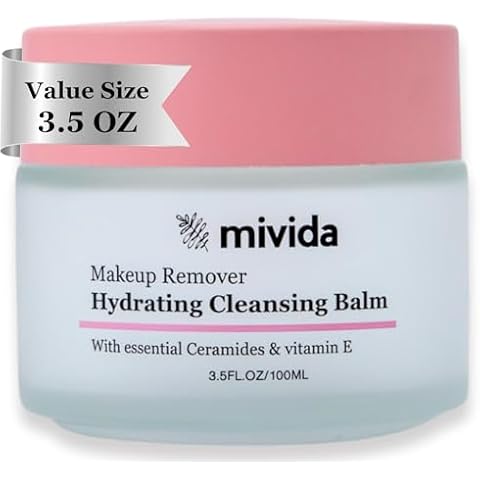 mivida Makeup Remover Cleansing Balm | Face Cleanser & Makeup Removing Balm with Essential Ceramides, Vitamin E & Hyaluronic-Acid | Value Size 3.5 fl oz Cover