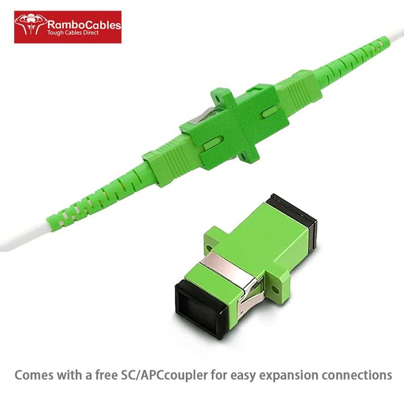 Image of (246ft /75m) SCA to SCA Fiber Optic Internet Cable, Armored Fiber Patch Cable, OS2 Single Mode Fiber Optical Patch Cord, Simplex - 9 /125um, LSZH White πππ’ππ€πΎπππ‘ππ¨