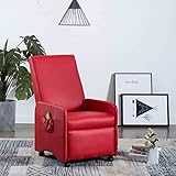 ★【Cómodo y duradero】Tapizado con suave cuero sintético, densamente acolchado con espuma y con una estructura robusta de madera y acero, el sillón es muy cómodo y duradero.