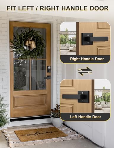 Image of Tinewa 8 Pack Dummy Door Handles for Left Hand and Right Hand, Square Black Door Konbs for Closets, Non-Turning Single Side Pull