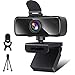 Produktbild Webcam mit Mikrofon,2K HD Webcam mit Abdeckung & Autofokus,USB 2.0 Plug&Play Kamera für Desktop und Laptop Video Konferenzen,Online-Unterricht und Live-Streaming,Kompatibel mit Windows,Linux und MacOS