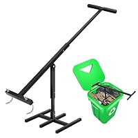 Mimoke Manueller Müllverdichter – Höhenverstellbare, Nicht-Kontakt Müllpresse für 120L-660L Tonnen, Hygienisch, Platzsparend und Robust für Küche, Garten und Gastronomie