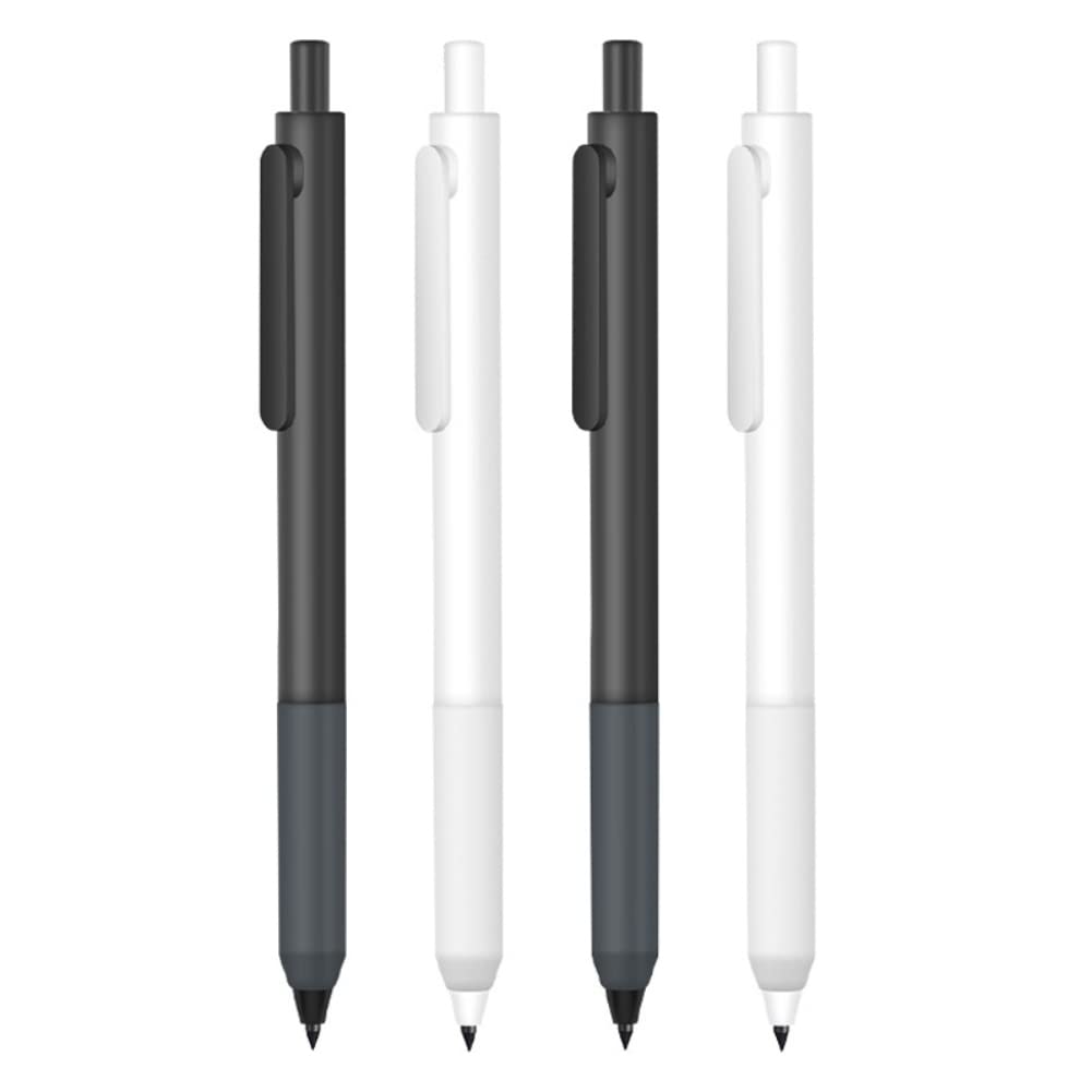 MROOFUL Black White HB Eternal Pencil Unlimited Inkless Pen Mechanical Pencils Graphite Nib Long-lasting Art Sketch Painting Supplies Pack of 4