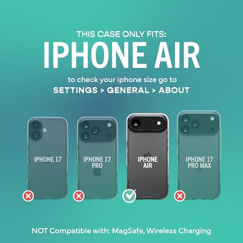 Image of Smartish iPhone Air Clear Case - Gripmunk [Lightweight + Protective] Anti-Yellowing Slim Case - Drop Tested Ultra Thin Grip Cover for Apple iPhone Air - Clearly Clear