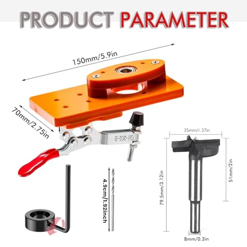 Guide de perçage charnière 35 mm pour un alignement parfait de meuble