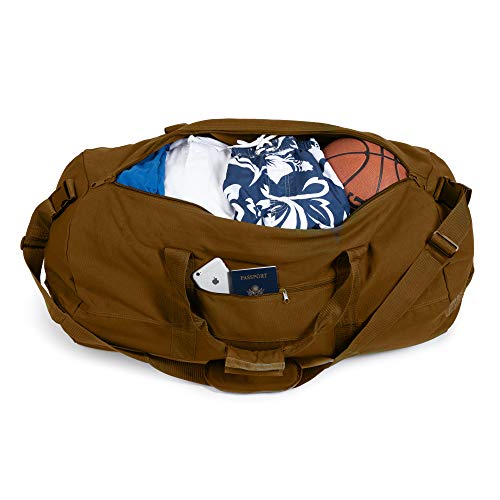 Large Duffle Bag – Desert Brown 32”X18” - 133.4L - Canvas Military And Army Cargo Style Travel Luggage - Carryall Duffle For Men And Women – Hiking, Student, Backpacking And Storage Shoulder Tote Bag #TOP6