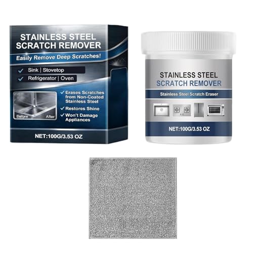 Stainless Steel Cleaner | 100g Deep Cleaning Polishing Paste - Metal Deep Scratch Remover Paste | Household Fridge Stove Faucet 