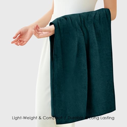 Image of HOUSSE Premium Microfiber Bath Towel - Extra Large 75x150cm Quick Dry Towels for Women Men & Kids | Super Soft Plush 550 GSM | Ultra Absorbent for Home Swimming Sports & Travel (Jungle Green)