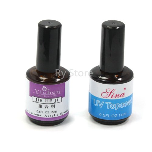 2PCS Professional Base Coat Top Coats Clear Transparent Primer Gel for Nail Art Uv Acrylic Polish DIY Tool 0.5fl 15ml