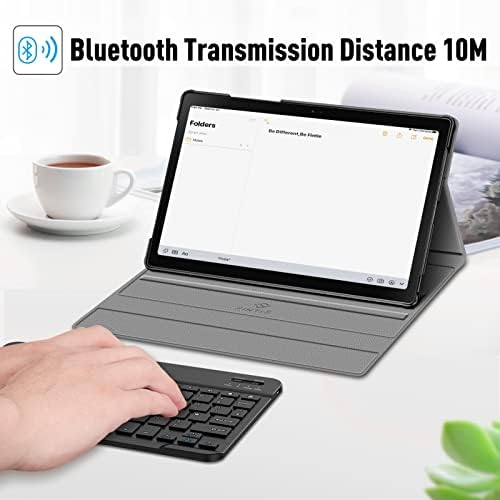 FINTIE Keyboard Case for Samsung Galaxy Tab A8 10.5 inch 2022 Model (SM-X200/X205), Slim Lightweight Stand Cover with Magnetically Detachable Wireless Bluetooth Keyboard (UK Version), Black