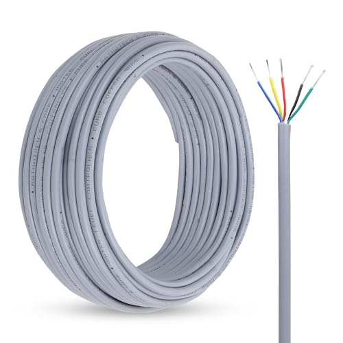 Image of RATNOTECH 5 Core Copper Wire for Water Level Controller & Indicator, 20 Meters - Tinned Copper, Virgin PVC, Durable Multistrand, Color-Coded for Easy Installation