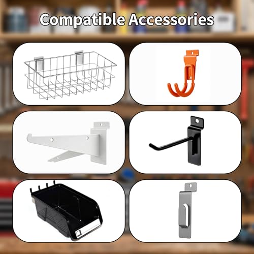 4x4Ft Slat Wall Panels, Heavy-Duty PVC Interlocking Garage Storage by automoris - Image 5