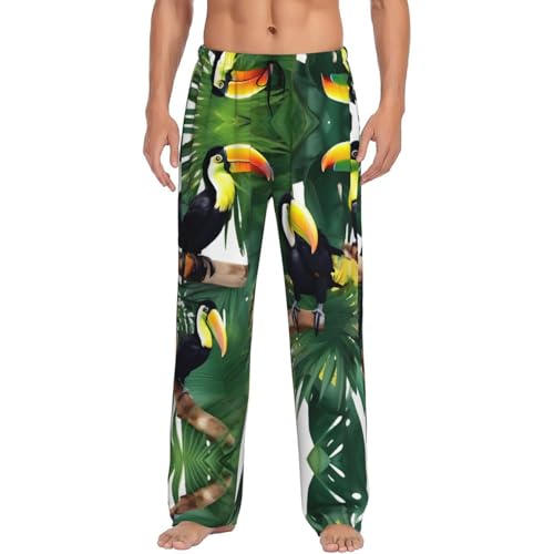 Pantalon de pyjama feuilles de palmier noir pour des soirées cocooning réussies