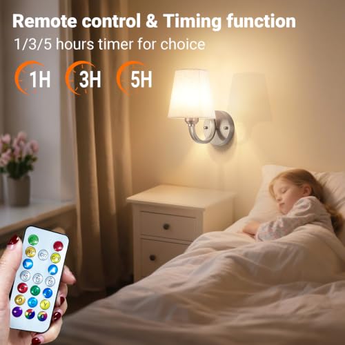 Image of YHCDLAMP Peel and Stick Wall Sconces, No Drilling Stick On Wall Sconce, Wireless Battery Operated Wall Lights, Adhesive Wall Lamp with 10000mAh Battery Bulb for Bedroom Living Room Decor