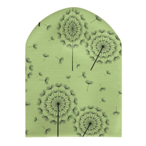 Flower of Dandelion Pattern Kids Beanie Hat for for Girls Boys Children Cap Winter Knitted Chemo Cancer Headwear Accessories Gifts Decoration Black3