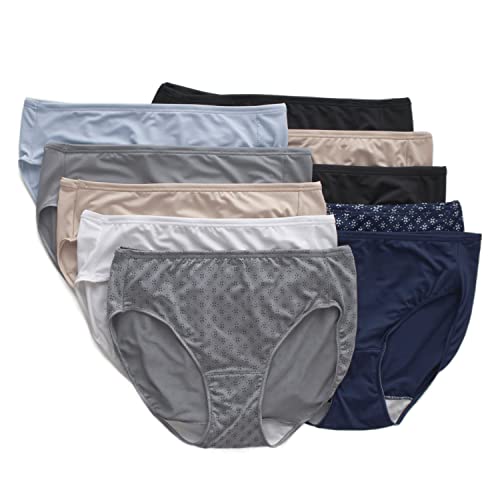 Hanes Womens Cool Comfort Microfiber Underwear, 10-Pack Hipster Panties, 10 Pack - Assorted 2, 9 Us #TOP14