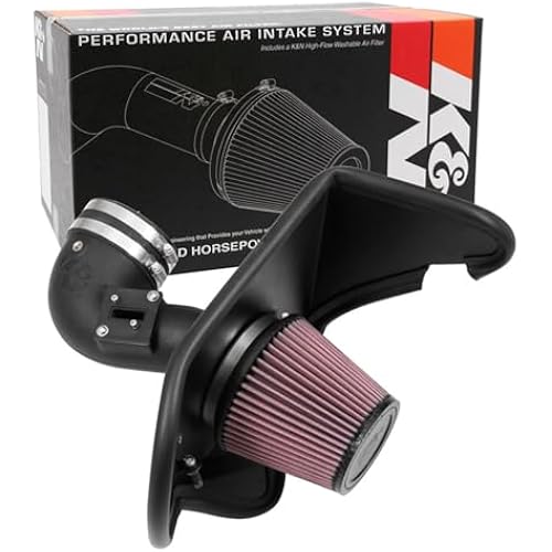 K&N Cold Air Intake System: High-Flow Air Filter, Increase Performance & Acceleration: Compatible with 2016-2023 Chevrolet: Camaro, 63-3105