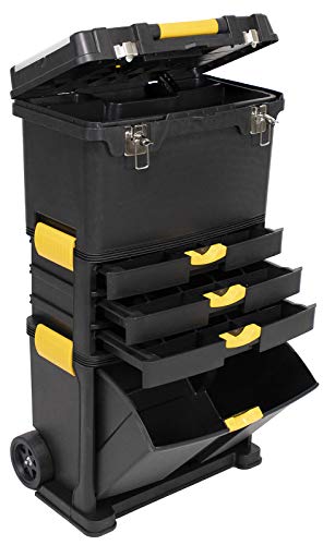 Erie Tools Portable Toolbox Organizer With Foldable Auto-Locking Handle & (3) Detachable Storage Compartments #TOP2