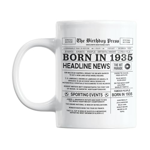 Gift Island Taza de regalo de 90 cumpleaños para mujeres y hombres, regalos de cumpleaños de 1935 y taza de 90, regalo para mamá y papá, tío y tía, abuela y abuelo, regalo para noventa años, taza de