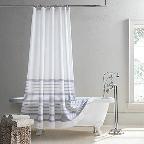 BESTRIPES Long Tassel Shower Curtain Cover