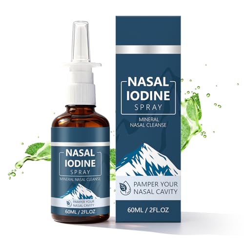 Iodine Nasal Spray Nasal Iodine Spray with Fulvic Acid Fine Mist Nasal Cleanse for Dry Air Travel & Daily Comfort 60ml