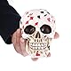 VOANZO Gemaltes Harz Poker Muster Schädel Menschenkopf Statue für Halloween Bar Home Tischdekoration, rot