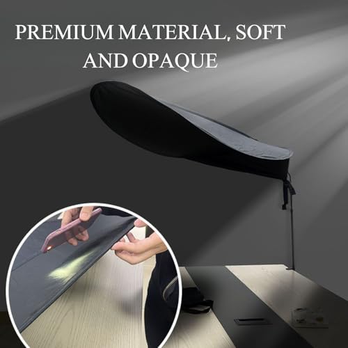 Cubicle Shade and Desk Canopy,Foldable 61\" Shading Leaf Cover, Light-Proof Desk Canopy，Working Office Cubicle Accessories for Light Sensititve Workers - Thumbnail 3