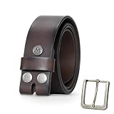 Wrangler Men's Genuine Leather Belt with Removable Buckle, Casual Style, Gift for Men