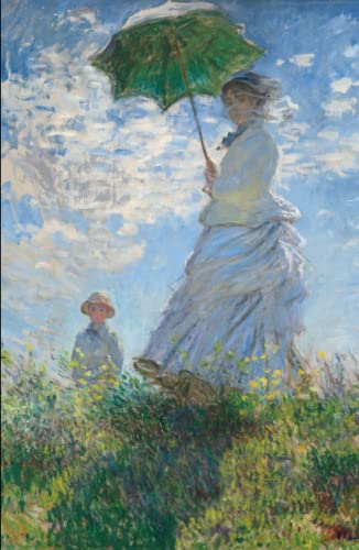 Carnet de notes ligné, carnet artistique, carnet de poèmes, journal - 200 pages: La Promenade, Femme à l'ombrelle - Claude Monet 1975