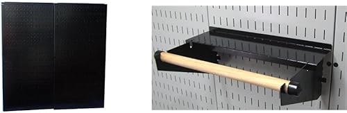 Miniatura 26 de Wall Control 30-P-3232B Paquete de tableros perforados de metal negro – (2) tableros perforados negros de 32 pulgadas de alto x 16 pulgadas de ancho