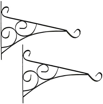 Selections Metal Decorative Hanging Basket Brackets 13.5-Inch (Pack of 2)