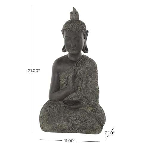 Estatua Decorativa Buda Polystone 21 x 11 x 7 pulgadas miniatura 6